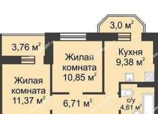 Продаю 2-комнатную квартиру, 45.2 м2, Краснодар, микрорайон Светлоград