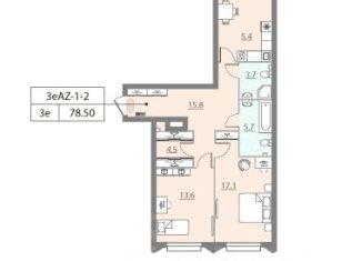 Продажа двухкомнатной квартиры, 78.5 м2, Москва, набережная Марка Шагала, 13, станция Верхние Котлы