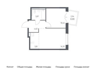 Продам 1-комнатную квартиру, 38.6 м2, поселение Филимонковское, жилой комплекс Квартал Марьино, к4