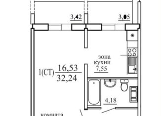 Продаю 1-комнатную квартиру, 32.2 м2, Челябинск
