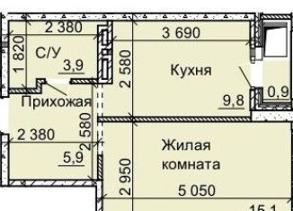 Продается однокомнатная квартира, 35.9 м2, Новосибирск, улица Столетова, метро Заельцовская