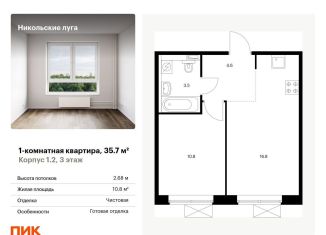Продаю 1-комнатную квартиру, 35.7 м2, Москва, ЮЗАО