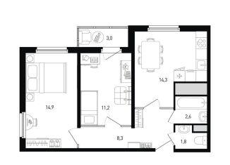 Продам 2-комнатную квартиру, 54.6 м2, Ростов-на-Дону, ЖК Левенцовка Парк