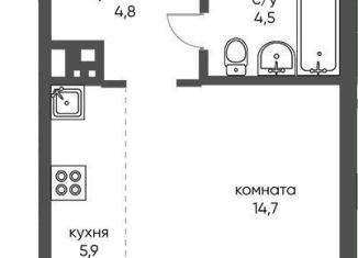Продажа квартиры студии, 32.5 м2, Новосибирск, Советский район