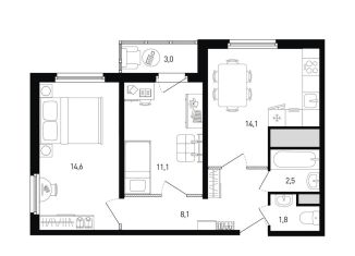 Продажа 2-ком. квартиры, 53.7 м2, Ростов-на-Дону, ЖК Левенцовка Парк