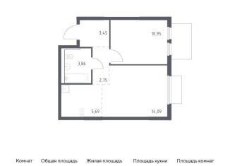 Продам 1-комнатную квартиру, 40.8 м2, деревня Мисайлово, Каширское шоссе - Молоково - Андреевское