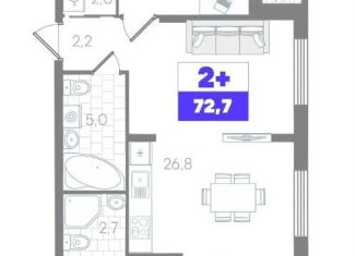 Продается трехкомнатная квартира, 72.7 м2, Тюмень