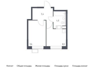 Однокомнатная квартира на продажу, 27 м2, деревня Середнево, жилой комплекс Цветочные Поляны Экопарк, к2