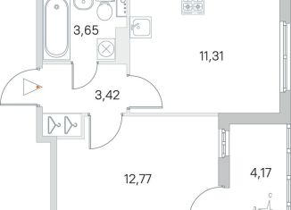 Продажа однокомнатной квартиры, 34.2 м2, посёлок Стрельна, ЖК Любоград