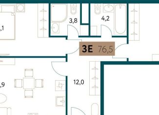 Продажа 3-комнатной квартиры, 76.4 м2, Москва, Винницкая улица, 8к4, район Раменки