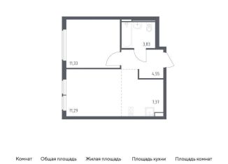 Продажа однокомнатной квартиры, 38.4 м2, Москва, жилой комплекс Остафьево, к22