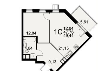 Продажа 1-комнатной квартиры, 49.4 м2, Тула, Хлебная площадь