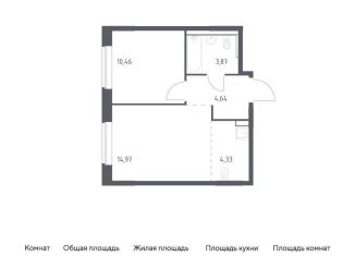 Двухкомнатная квартира на продажу, 38.3 м2, Москва, жилой комплекс Квартал Марьино, к4