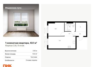 Продажа однокомнатной квартиры, 42.1 м2, Московская область, жилой комплекс Ильинские Луга, к2.8
