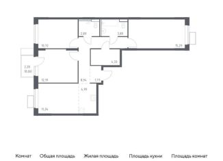 Продам четырехкомнатную квартиру, 77 м2, деревня Мисайлово, микрорайон Пригород Лесное, к14.2