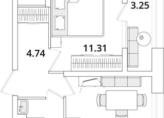 1-ком. квартира на продажу, 31.8 м2, Санкт-Петербург, метро Лесная