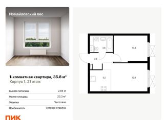 Продажа однокомнатной квартиры, 35.8 м2, Балашиха, Реутовская улица, 20