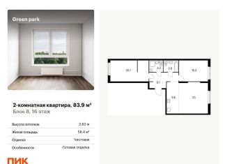 Продажа 2-комнатной квартиры, 83.9 м2, Москва, Берёзовая аллея, 17к2, ЖК Грин Парк