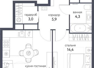 Продается двухкомнатная квартира, 46.5 м2, Москва, Тагильская улица, 4В, ВАО
