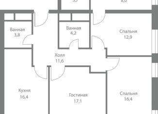 Продажа 3-комнатной квартиры, 94 м2, Москва, ЗАО