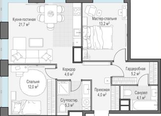 Продам двухкомнатную квартиру, 70.2 м2, Москва, ЖК Вест Гарден, проспект Генерала Дорохова, 39к2А