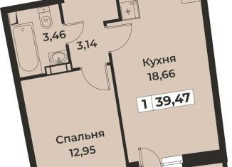 Продажа 1-комнатной квартиры, 38.2 м2, Мурино, ЖК Авиатор, проспект Авиаторов Балтики, 29к2