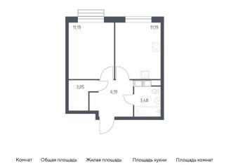 Однокомнатная квартира на продажу, 35.1 м2, Москва, жилой комплекс Квартал Румянцево, к1