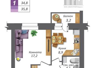 Продаю однокомнатную квартиру, 35.8 м2, Орловская область