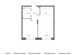 Продажа 1-ком. квартиры, 41.7 м2, Московская область