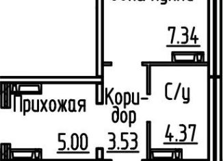 Продажа двухкомнатной квартиры, 47.5 м2, рабочий посёлок Краснообск, ЖК Кольца