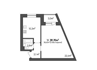 Продам однокомнатную квартиру, 39.1 м2, Волгоградская область