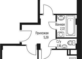 Продажа двухкомнатной квартиры, 49.1 м2, посёлок городского типа Яблоновский