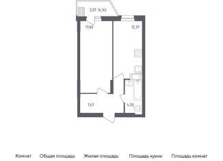 Продам однокомнатную квартиру, 44 м2, Московская область, жилой комплекс Егорово Парк, к3