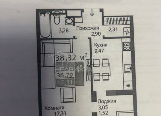 Продается 1-комнатная квартира, 38.3 м2, Симферополь, Киевский район, проспект Александра Суворова, 101