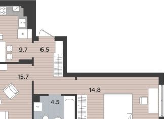 Продажа 2-комнатной квартиры, 52.8 м2, Калининград, Центральная площадь