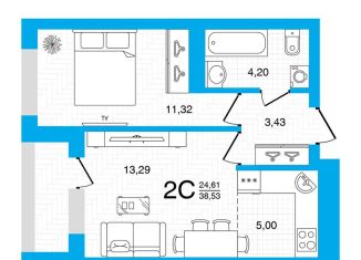 Продается 2-ком. квартира, 38.5 м2, Уфа, Кустарёвская набережная, 17, Дёмский район