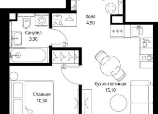 Продаю 1-комнатную квартиру, 34.4 м2, Москва, станция Тушинская