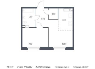 1-комнатная квартира на продажу, 37.6 м2, Москва, жилой комплекс Эко Бунино, к10-11