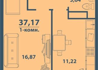 Продаю 1-комнатную квартиру, 37.2 м2, Ульяновск, Железнодорожный район