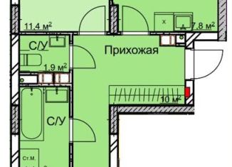 Продам 2-комнатную квартиру, 59.6 м2, Нижний Новгород, метро Двигатель Революции