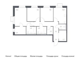 Продажа трехкомнатной квартиры, 77.2 м2, Приморский край, улица Сабанеева, 1.1