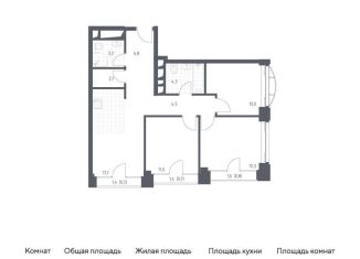2-комнатная квартира на продажу, 72.6 м2, Москва, жилой комплекс Новоданиловская 8, к2, Донской район