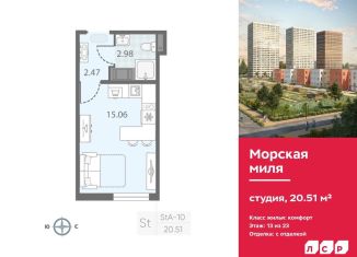 Квартира на продажу студия, 20.5 м2, Санкт-Петербург, муниципальный округ Юго-Запад