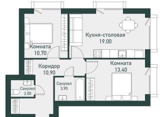 2-ком. квартира на продажу, 60.5 м2, Челябинская область