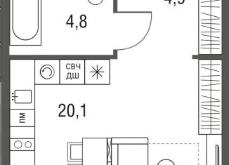Продажа квартиры студии, 29.8 м2, Москва, район Метрогородок, Тагильская улица, 4к1