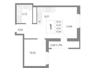 Продам двухкомнатную квартиру, 43.8 м2, Екатеринбург, Орджоникидзевский район