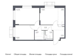 2-ком. квартира на продажу, 53.5 м2, Московская область