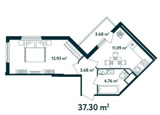 Продается 1-комнатная квартира, 37.3 м2, поселок Мещерино
