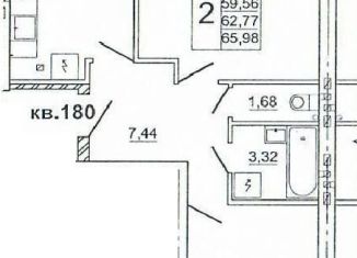 2-комнатная квартира на продажу, 66.7 м2, Смоленск, Промышленный район, улица Крупской, 54Б