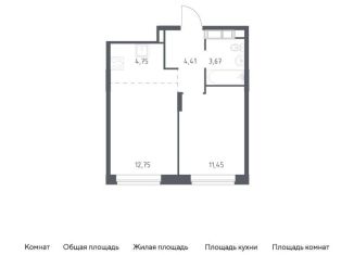 1-комнатная квартира на продажу, 37 м2, Московская область